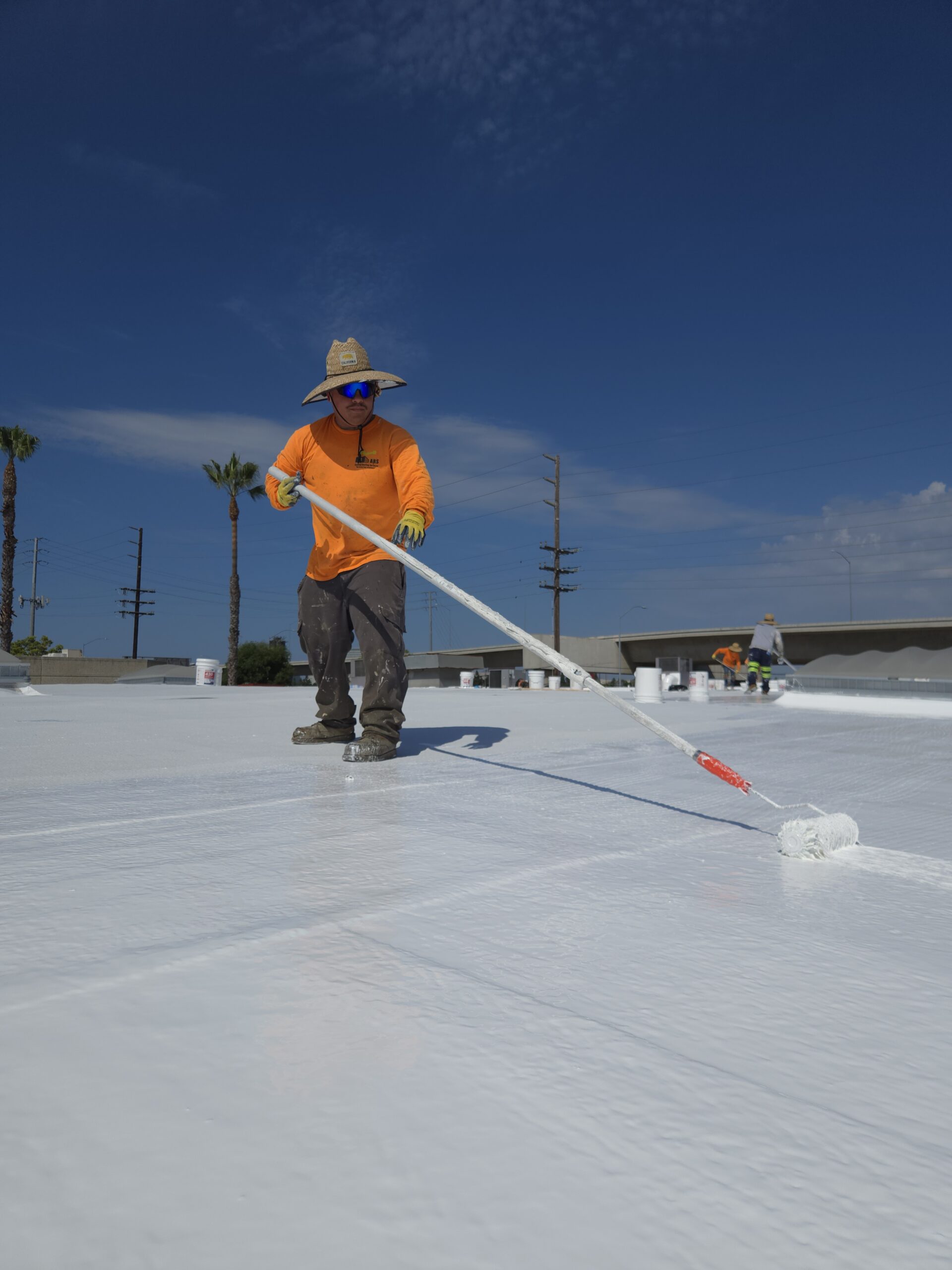 Silicone roof coating installation